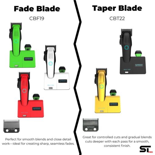 Supreme Trimmer Recharge Clipper - Professional Hair Clipper with 2 Removable Batteries, Brushless Motor, Smart Charge Stand, USB-C Charge & DLC Blades Barbers | STC779 - Image 6