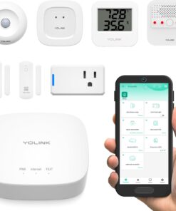 YoLink Smart Home Starter Kit: Smart Plug Mini, Siren Alarm, Water Leak Sensor, Motion Sensor, Temperature/Humidity Sensor, 2 Door/Window Sensors & Hub