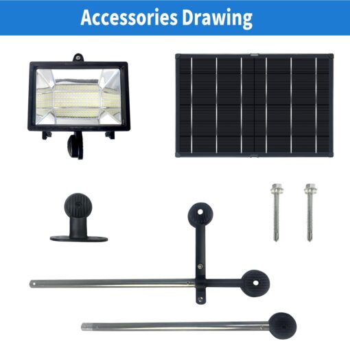 Solar Billboard Light,Metal Aluminum Lamp Heads Solar Sign Light ,12W 12000AMH Li-on Battery, 60 LED Super Bright Llight , Used for Real Estate Signs, Commercial, Advertising, Highway Sign Lighting - Image 4