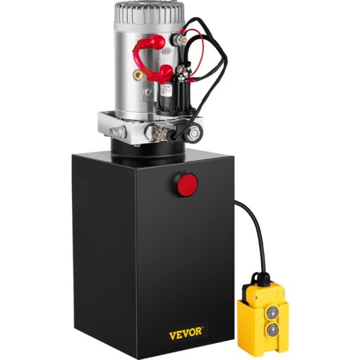 VEVOR Hydraulic Power Unit 12 Quart Hydraulic Pump 12V Dump Trailer Pump Single Acting Hydraulic Power Pack 3200 PSI Electric Hydraulic Pump with Steel Reservoir for Car Lift - Image 2