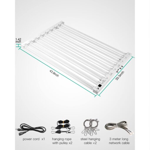 SZHLUX 620W LED Grow Light 4×6ft Daisy Chain Dimming Full Spectrum Grow Light for Indoor Plants, Sunlight Plant Light for Seedling Veg and Bloom Commercial Grow Light - Image 5