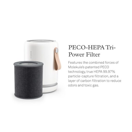 Molekule Air Mini+ | Air Purifier for Small Home Rooms up to 250 sq. ft. with PECO-HEPA Tri-Power Filter for Mold, Smoke, Dust, Bacteria, Viruses & Pollutants for Clean Air - White (Renewed) - Image 5