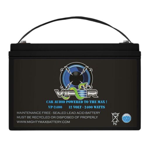 Mighty Max Battery Viper VP-2400-12 Volt 110 AH, Internal (INT) Terminal, 2400 Watt Car Audio High Current Power Cell Battery