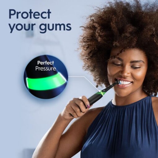 Oral-B iO Deep Clean + Whiten Rechargeable Electric Toothbrush with Visible Pressure Sensor, 2 Minute Timer, 5 Cleaning Settings, 1 iO5 Limited, 3 Toothbrush Heads, Travel Case & Refill Holder, Black - Image 8