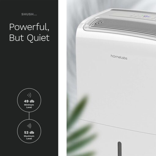 hOmeLabs 3500 Sq. Ft. Dehumidifier with Pump - Ideal for Medium to Large Rooms and Home Basements - Powerful Moisture Removal and Humidity Control - 40 Pint Capacity - Image 2