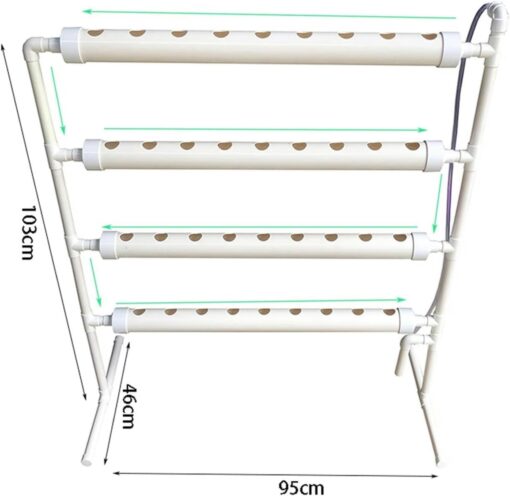 RWGOVLU Hydroponics Growing System Hydroponic Grow Kit, 36 Holes Pipe Grow Kit Indoor Greenhouse Planting Box Gardening System Nursery Pot Hydroponic Rack Hydroponic Tower - Image 6
