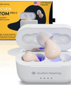Audien ATOM PRO 2 Wireless Rechargeable OTC Hearing Aid, Premium Comfort Design and Nearly Invisible