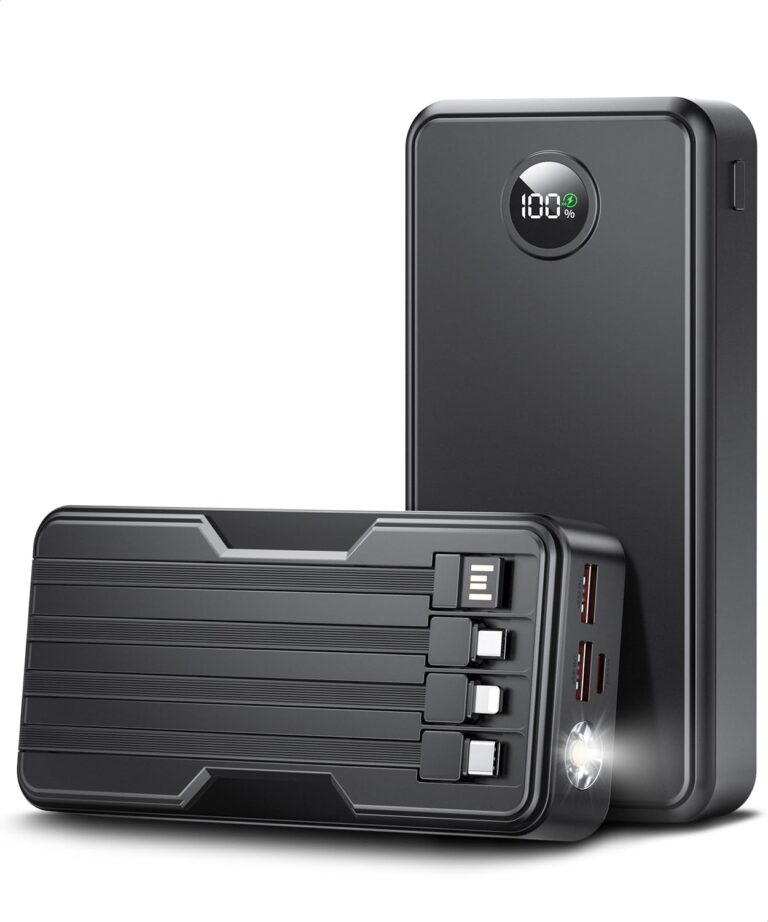 Power Bank 40000mAh Portable Charger 22.5W Fast Charger with 5 Outputs & 2 Inputs LED Display Equipped with Flashlight External Battery Pack for iPhone 16/15/14, Samsung, Etc