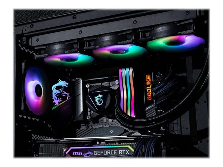 MSI MAG CORELIQUID 360R V2 AIO CPU Liquid Cooler - Rotatable ARGB Blockhead, Integrated Radiator Pump, Split-Flow Water Cooling, Evaporation-Proof Tubing, Easy to Install - AMD & Intel Compatible - Image 3
