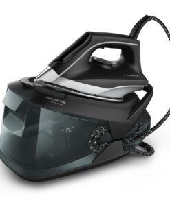 Rowenta Iron Steamer for Clothes, Master Steam Station, Professional Steam Iron For Clothes with Stainless Steel Soleplate 57 oz, 400 microsteam holes, Built-In Pump, 1750 watts, Black Green, VR8338