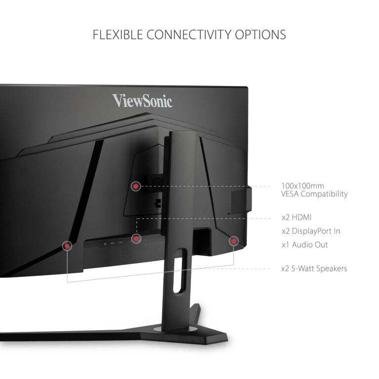 ViewSonic VX3418-2KPC 34 Inch 21:9 Curved 1440p 1ms 180Hz Gaming Monitor with FreeSync Premium, Eye Care, HDMI and Display Port - Image 3
