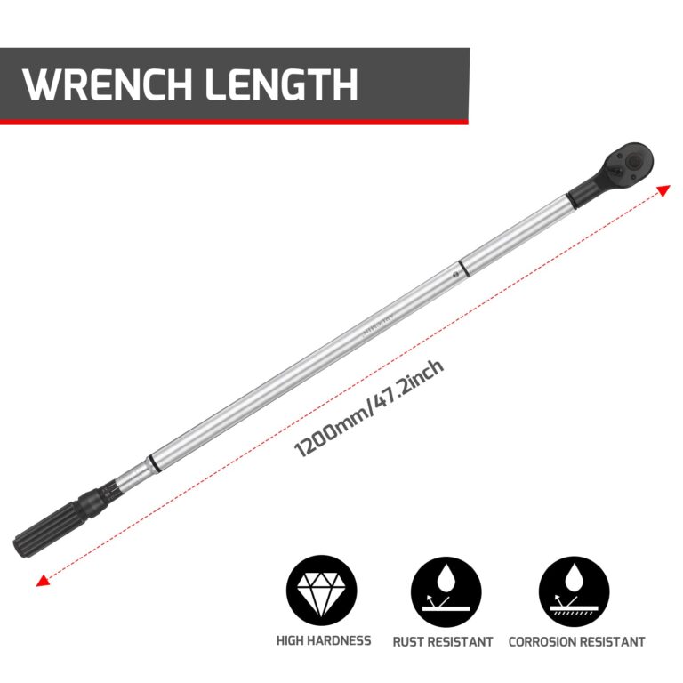 ARUCMIN 3/4-Inch Drive Click Torque Wrench, Dual-Scale Adjustable Torque Wrench Set with a Hex Key 100-600ft.lb / 135-815Nm - Image 2