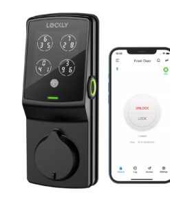 Lockly Secure Pro Bluetooth Smart Door Lock, Keyless Entry with PIN Genie® Digital Keypad, 3D Biometric Fingerprint Sensor Front Door Lock Deadbolt, Voice Control & Auto Lock - Deadbolt Edition