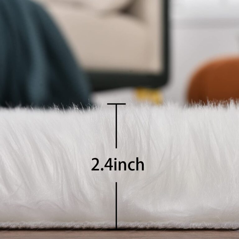 ORINOVA White Rugs for Living Room 6x9 Area Rugs for Bedroom Large Washable Faux Sheepskin Fluffy Fur Rug Nursery Rugs Room Décor - Image 4