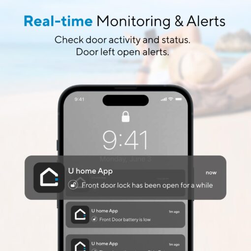 ULTRALOQ Bolt NFC Smart Lock, Built-in WiFi Keyless Entry Door Lock with Door Sensor, Smart WiFi Deadbolt, Smart Home Automation, 10 Months Battery, IP65 Waterproof - Image 7
