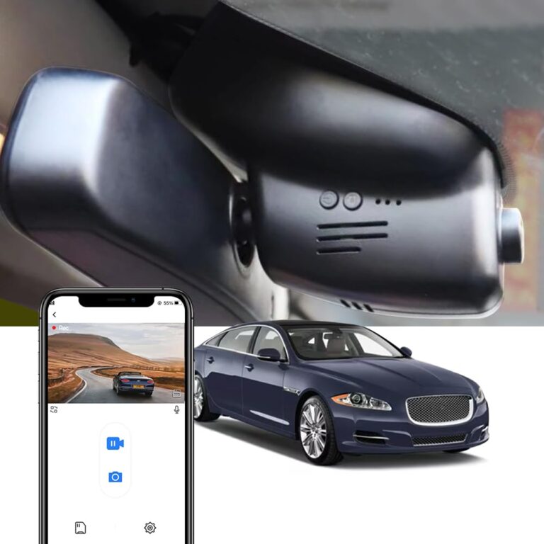 Fitcamx 4K Dual Dash Cam for 2011-2015 Jaguar XJ XJL R-Sport Portfolio Supercharged (Model B), OEM Style, Front 2160P+Rear 1080P Video, WiFi & APP, Loop Recording, G-Sensor, Easy to Use, 128GB Card