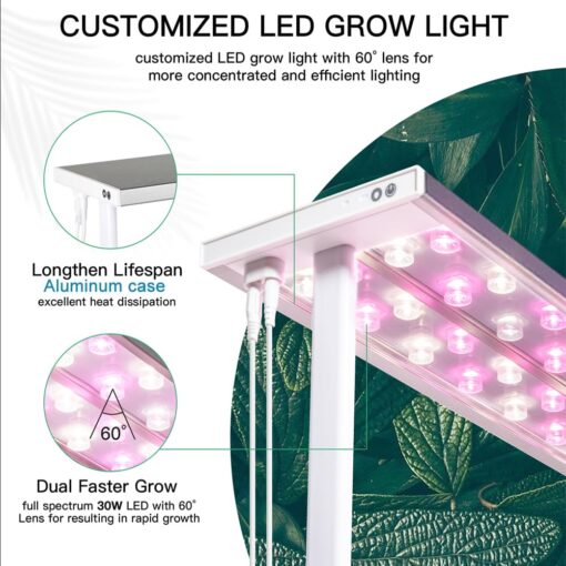 E SUPEREGROW Large Hydroponics Growing System kit with Trellis,Smart Indoor Hydroponic Gardening System with LED Grow Light, Indoor Hydroponic Grow Kit for Tomato,Pepper,Cucumbers(7L,Pump) - Image 3