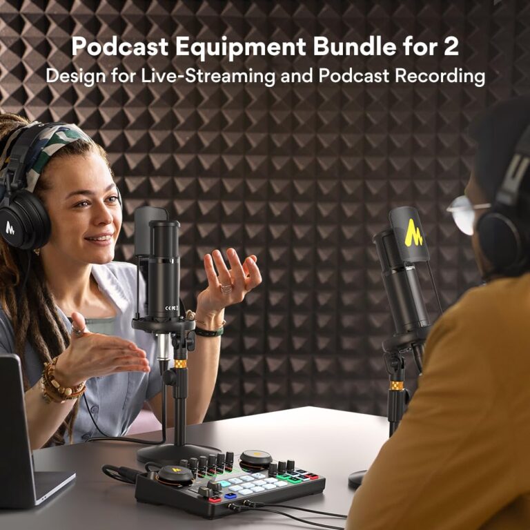 MAONO-MaonoCaster-Podcast Equipment Bundle for 2-includes All-in-one Audio Interface with Premium Mic Preamp, XLR Condenser Microphone, and 3.5MM Mic for Podcast Recording, Streaming, DJ (AME2 Duo) - Image 9