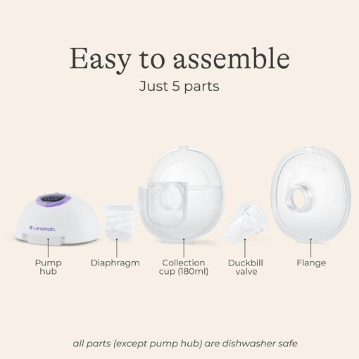 Lansinoh Discreet Duo Wearable Breast Pump, Hands Free Breast Pump, 4 Pumping Modes, 9 Levels Hospital Strength Suction, LED Display, Leak-Resistant Design, 2 Breast Flange Sizes Included: 24mm & 21mm - Image 6