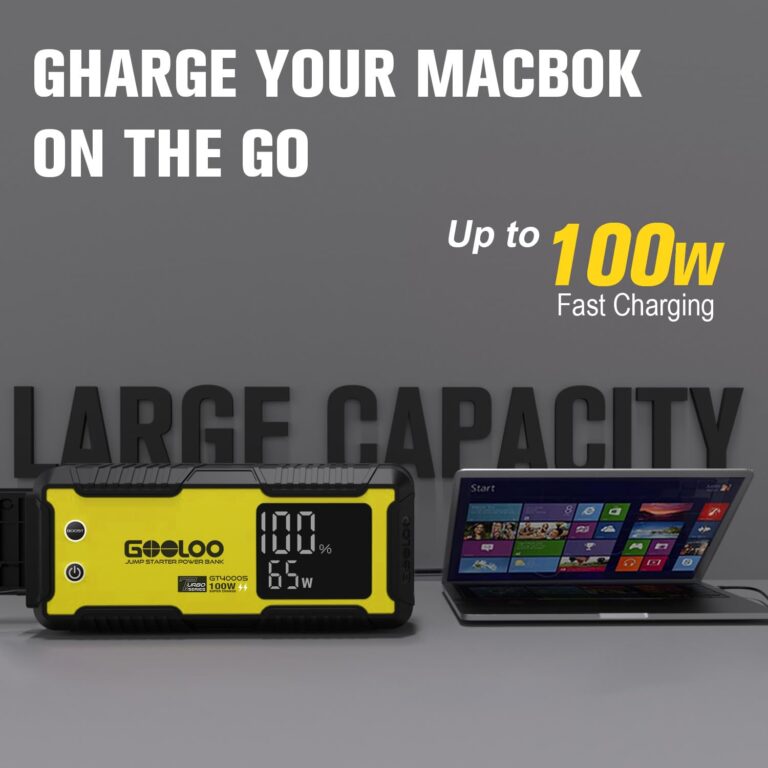 GOOLOO GT4000S Jump Starter 4000A Car Jumper Starter (Up to 10L Diesel 12L Gas Engines), 100W Fast-Charging Lithium Jump Box, SuperSafe Portable Car Battery Charger Power Bank for 12V Vehicles, Yellow - Image 6