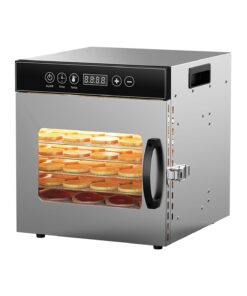 8-Tray Stainless Steel Food Dehydrator for Jerky & Meat | 194℉ Adjustable Temperature, 24-Hour Timer, Overheat Protection | Perfect for Fruits, Vegetables, and Herbs