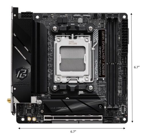 ASRock B650I Lightning WiFi 6E AMD Socket AM5 Ryzen 9000/8000/7000 Series B650 DDR5 7200+ (OC) MHz 128GB SATA3 6.0 Gb/s Mini ITX Motherboard M.2 2.5G LAN - Image 11