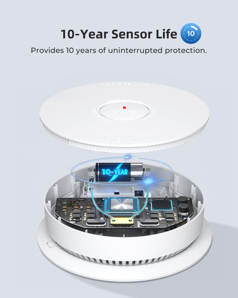 SITERWELL Smoke Detector, Smoke and Carbon Monoxide Detector with Voice Speaker, LED Light and Auto-Check, Smoke Alarm and Carbon Monoxide Detector Conforms to UL 217 & UL 2034 Standards, 4 Pack - Image 8