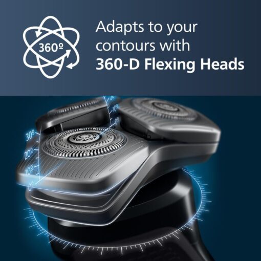 Philips Norelco Shaver Series 9400 Wet and Dry Electric Shaver, with Lift and Cut Shaving System and SenseIQ Technology, Pop-up Trimmer, Model S9606/80 - Image 4