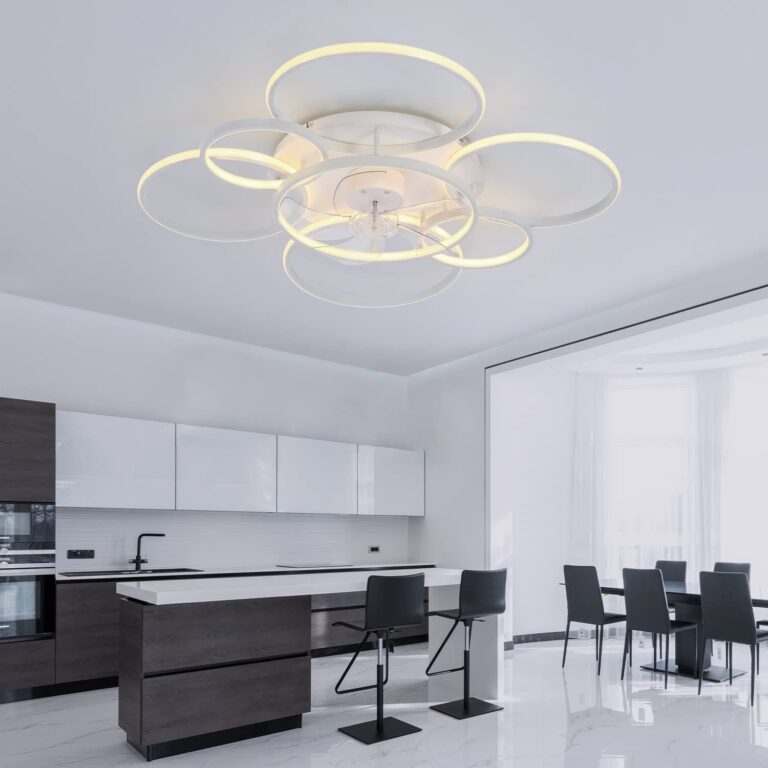 SNOWUNDER 41" Ceiling Fans with Lights, Flush Mount Celing Fan with Led Light and Remote Control for Living Room，Tri-Color Light 6-Speed Wind - Image 6