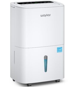 Waykar 120 Pints Energy Star Home Dehumidifier for Spaces up to 6,000 Sq. Ft at Home, in Basements and Large Rooms with Drain Hose, Handle, Auto Defrost and Self-Drying.