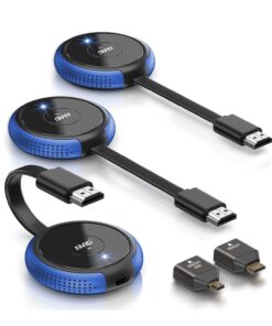 TIMBOOTECH 4K Wireless HDMI 2 Transmitters & 1 Receiver, 2.4/5.8GHz HDMI Wireless Multiple TX, Streaming Video &Audio Extender for Laptop, DSLR, TV Box, Smartphone to Monitor, Projector, TV - 165FT