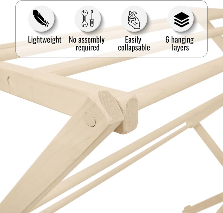 Pennsylvania Woodworks Premium American Maple Clothes Drying Rack - Handcrafted in Pennsylvania - Solid Wood Construction, Collapsible, Eco-Friendly Laundry Solution (X-Large) - Image 2