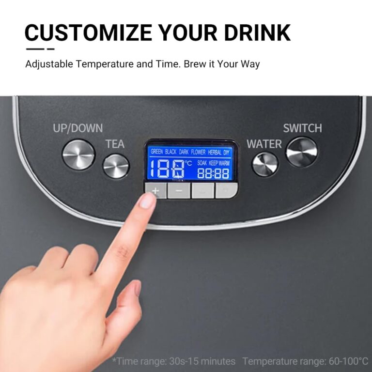 Joydeem Hot Tea Maker, Glass Electric Kettle with Auto Lift Tea Infuser and Temperature Control, 1.7L, JD-ZC6088G - Image 4