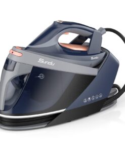 Sundu Pro Steam Station with Ceramic Soleplate, 1800W Steam Station Iron for Clothes with 1.5L Removable Water Tank, Iron Lock for Easy Carry, Auto ShutOff, Self Cleaning, Clothing Steam Iron for Home