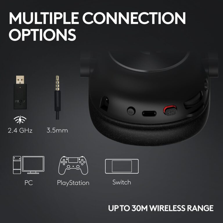 Logitech G PRO X 2 Lightspeed Wireless Gaming Headset: Detachable Boom Mic, 50mm Graphene Drivers, DTS:X Headphone 2.0—7.1 Surround, Bluetooth/USB/3.5mm Aux, for PC, PS5, PS4, Nintendo Switch - White - Image 6