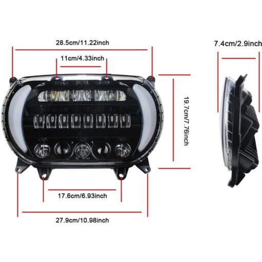 Atubeix Headlight LED Road Glide Motorcycle, Daytime Running Side Lights for 2015 2016 2017 2018 2019 2020 2021 2022 2023 Headlamp Replacement accessories(Black) - Image 2