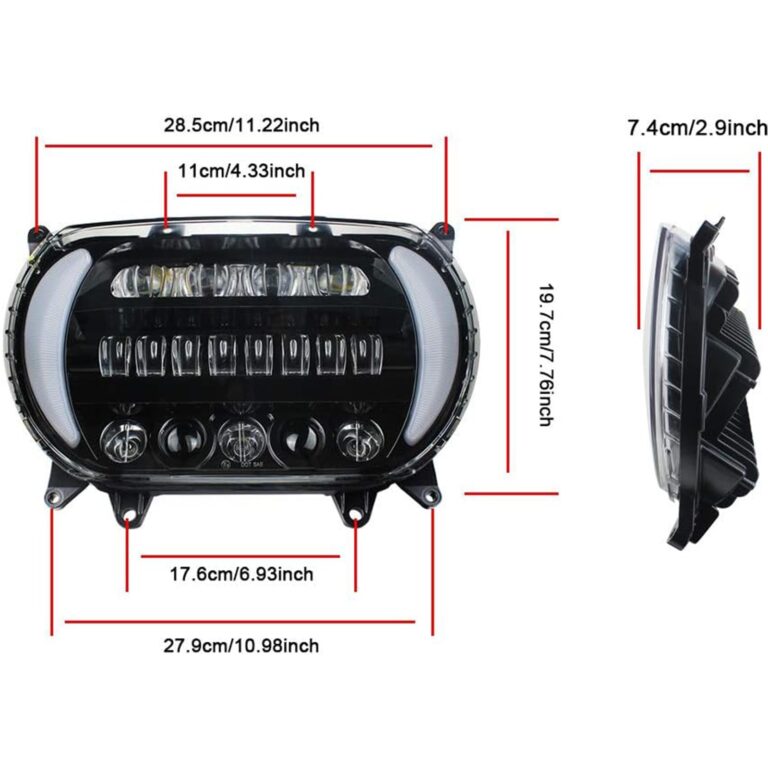 Atubeix Headlight LED Road Glide Motorcycle, Daytime Running Side Lights for 2015 2016 2017 2018 2019 2020 2021 2022 2023 Headlamp Replacement accessories(Black) - Image 2