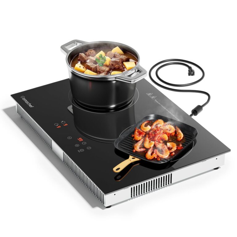AMZCHEF Induction Cooktop 2 Burners, Bulit-in & Countertop 9 Power Levels Electric Cooktop with Plug, 110V-120V Double Induction Stove Sensor Touch, 99-min Timer, Safety Lock, Ceramic Glass - Image 2