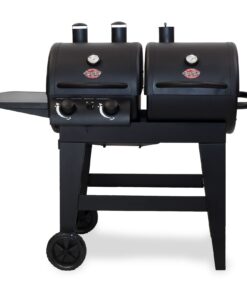 Char-Griller® Dual-Function 2-Burner 24,000 BTU Propane Gas and Charcoal Combination Grill and Smoker with 870 Cooking Square Inches in Black, Model E5030