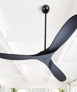 ZIMOFLL 72 inch Ceiling Fans Without Lights, Large Ceiling Fan no Light, Wet Rated Black Outdoor Ceiling Fans for Patios Outside Porch, High CFM speed DC Motor, 3 Blade Wood Ceiling Fan with Remote