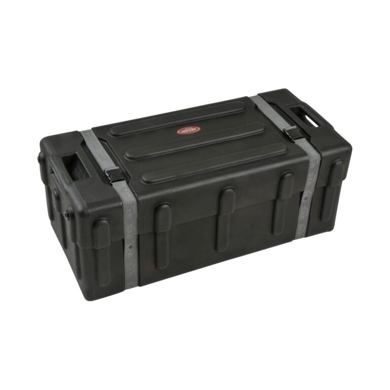 SKB 1SKB-DH3315W Durable Plastic Mid Sized Drum Hardware Case with Convenient Pull Out Handle, Heavy Duty Nylon Web Strap, and Built In Roller Wheels - Image 4