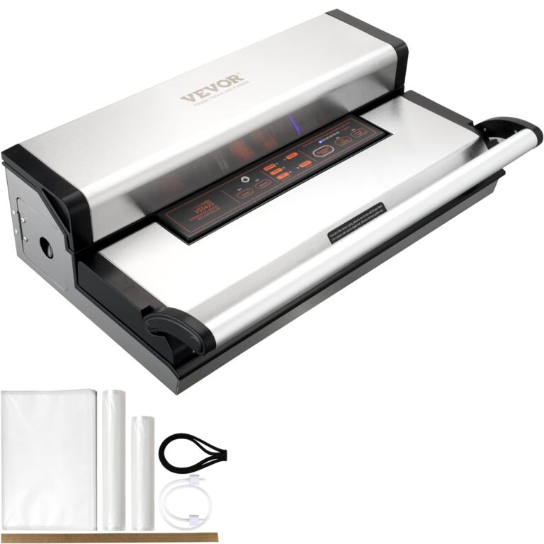 VEVOR Vacuum Sealer Machine, 95Kpa 350W Powerful Dual Pump and Dual Sealing, Dry and Moist Food Storage, Automatic and Manual Air Sealing System with Built-in Cutter, with Seal Bag and External Hose - Image 3