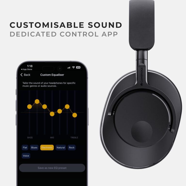 Cambridge Audio Melomania P100 Headphones - Bluetooth, Active Noise Cancelling with Hi-Fi Sound, 100 Hour Playback with User Replaceable Battery, Gaming Mode and Carry Case (Black) - Image 3