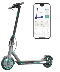 Electric Scooter for Adults, Up to 19 Mph, 19 Miles Range & 264 lbs Load, Aluminum Alloy E-Scooter with 350W Motor, Foldable Escooter with Dual Braking System and App Control (Blue)