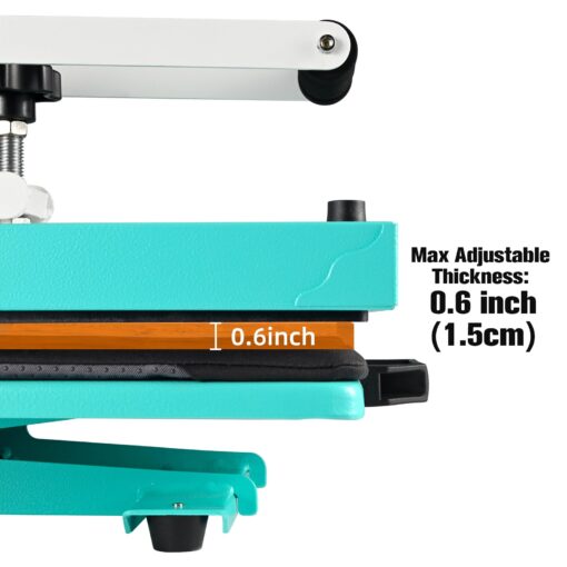 ColorSub Heat Press Machine for T-Shirt 15x15, Digital Industrial Quality Heat Press Machine Clamshell Transfer Sublimation Print Press Machine Teal - Image 6