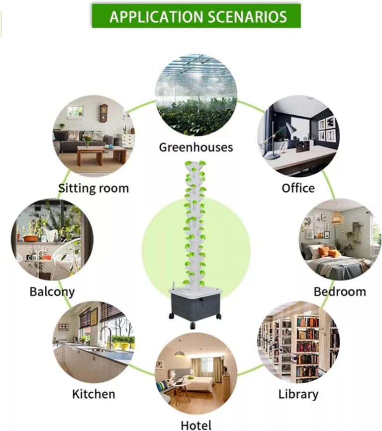 Hydroponic Growing Sytem Gardening Indoor Grow Kits Vertical Grow Tower Self-watering Growing System15 Layer 45 Plants Sites,for Fresh Herb Garden, Fruits, Vegetables - Image 2
