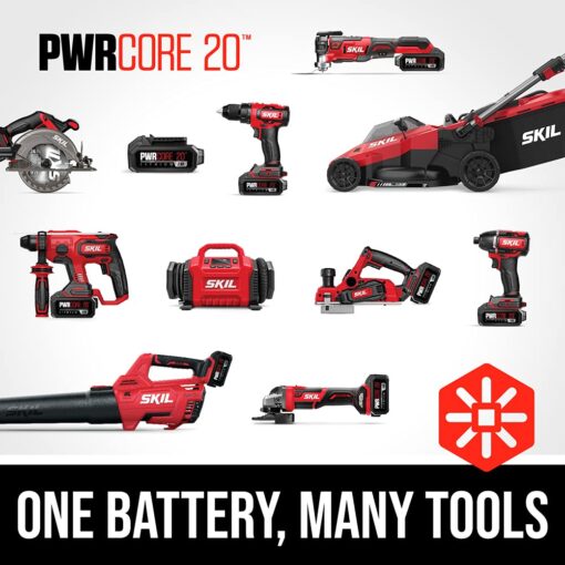SKIL CB7542B-10 PWR CORE 20 Brushless 13" String Trimmer and 400 CFM Leaf Blower Kit, Includes 4.0Ah Battery and Charger - Image 4