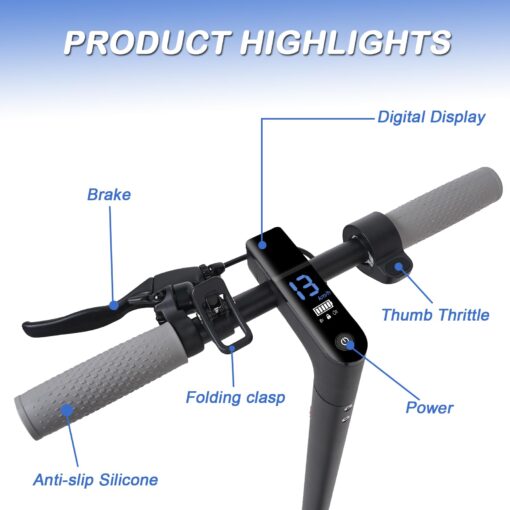 SURPOOTER Electric Scooter, Powerful 350W Adult Electric Scooter, Up to 19Mph and 8.5" Solid Tires, with Dual Braking System and Intelligent Program Control Design - Image 5