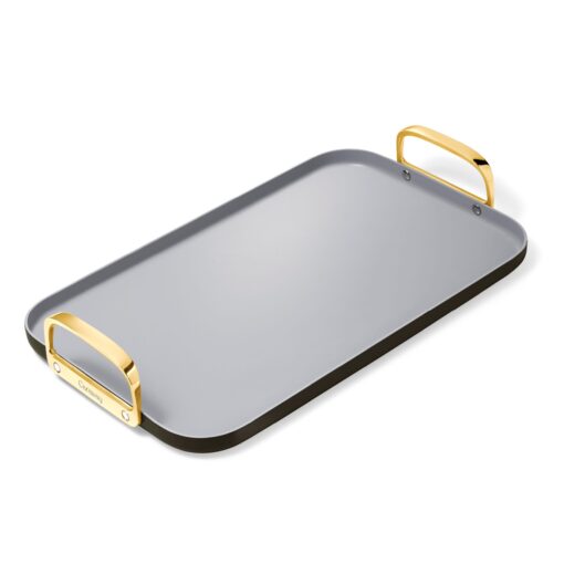 Caraway Double Burner Griddle - 19x12” Griddle Pan - Non-Stick Ceramic Coated - Non Toxic, PTFE & PFOA Free - Oven Safe & Compatible with All Stovetops - Black