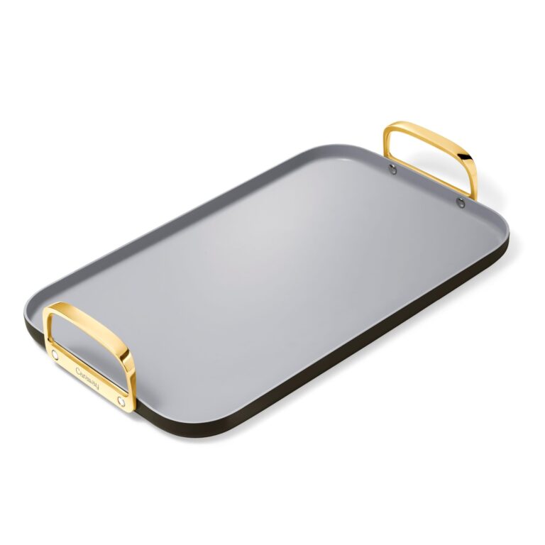 Caraway Double Burner Griddle - 19x12” Griddle Pan - Non-Stick Ceramic Coated - Non Toxic, PTFE & PFOA Free - Oven Safe & Compatible with All Stovetops - Black